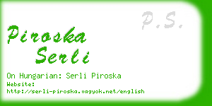 piroska serli business card